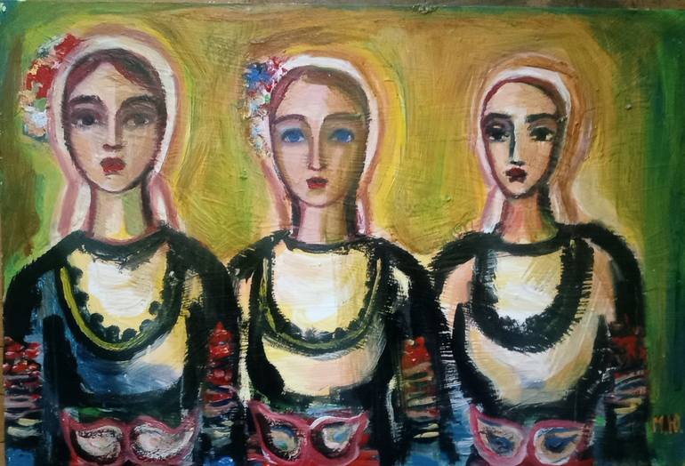 Original Expressionism People Painting by Marlena Yurukova