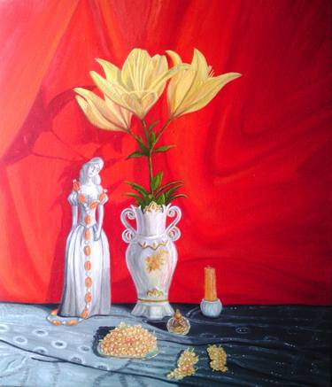 Original Realism Floral Painting by Vanda Kikavska