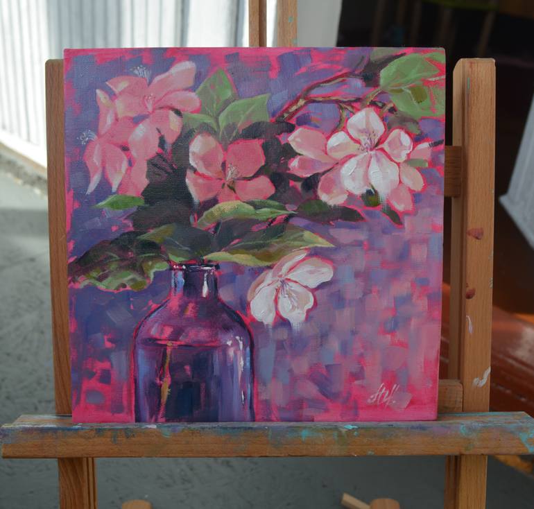 Original Impressionism Floral Painting by Elena Motrich