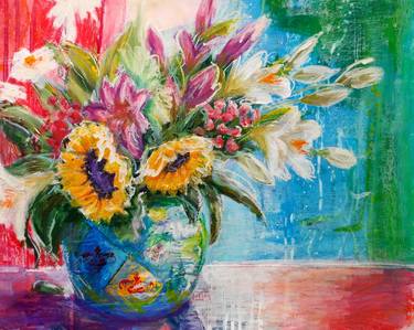 Print of Abstract Expressionism Floral Paintings by Melanie Maguire