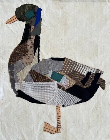 Original Folk Abstract Collage by Agata Strokata