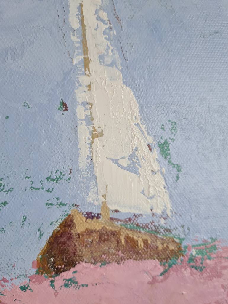 Original Abstract Boat Painting by Dara Volvich