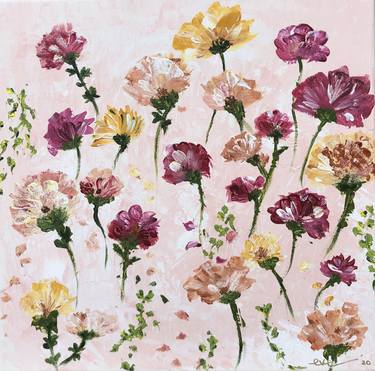 Original Fine Art Floral Paintings by Eveline Widjaja
