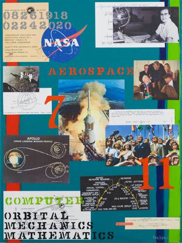 Original Modern Outer Space Collage by Liz Alzona