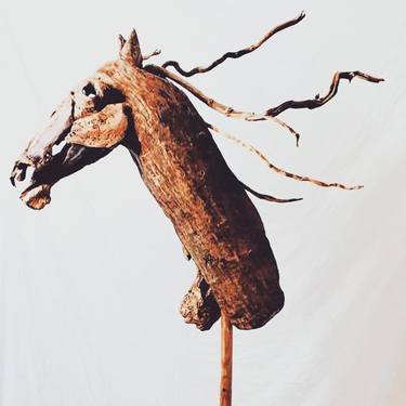 Original Art Deco Horse Sculpture by Jorge E Contreras Salcedo