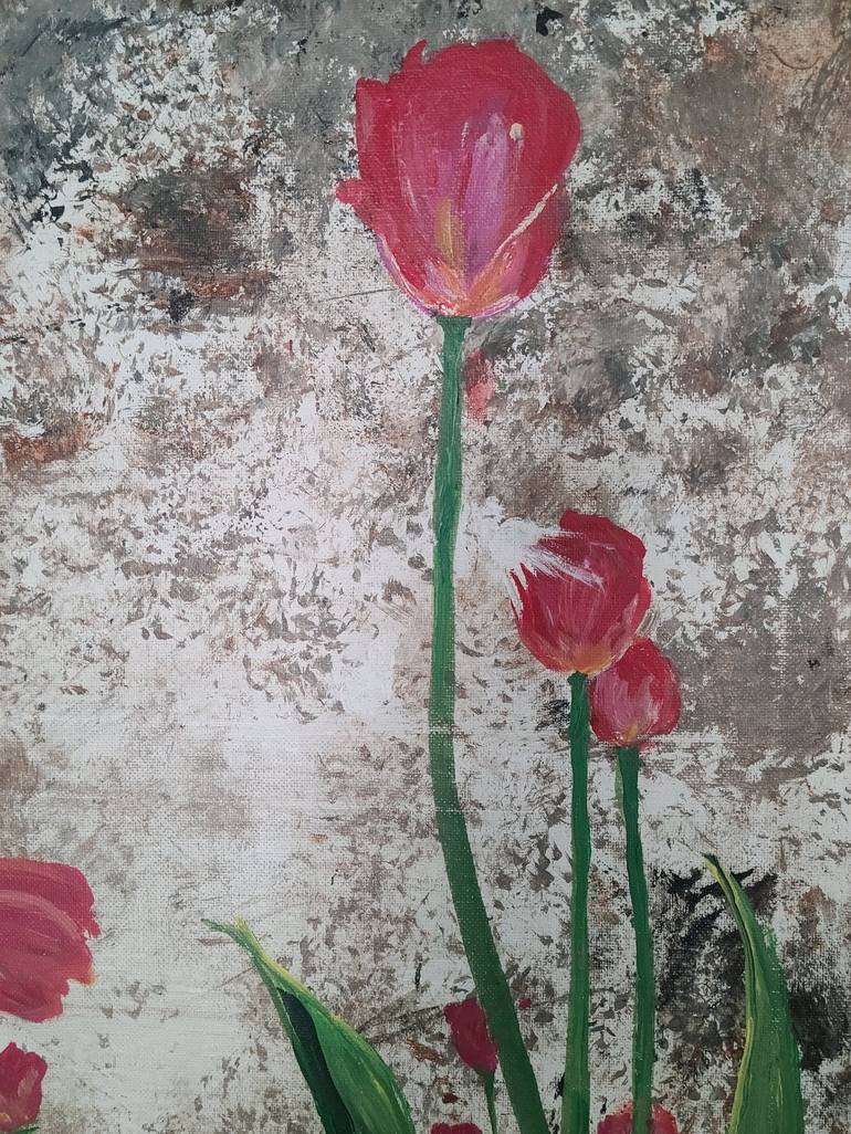Original Abstract Floral Painting by Rachana Mathradan