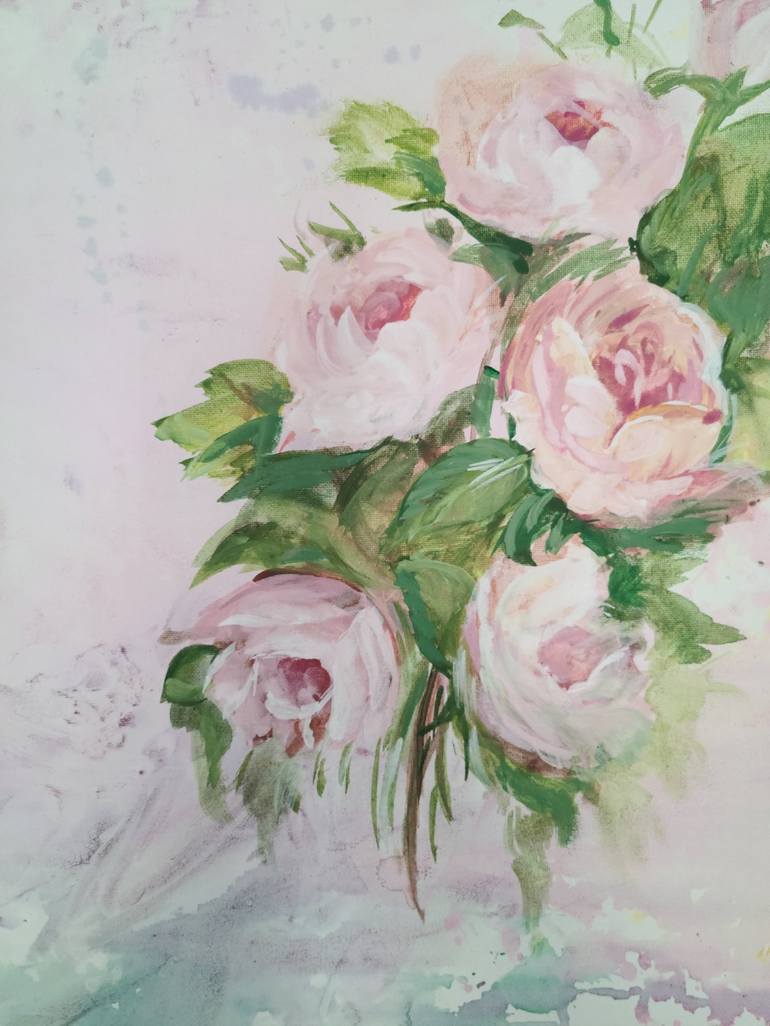 Original Art Deco Floral Painting by Rachana Mathradan