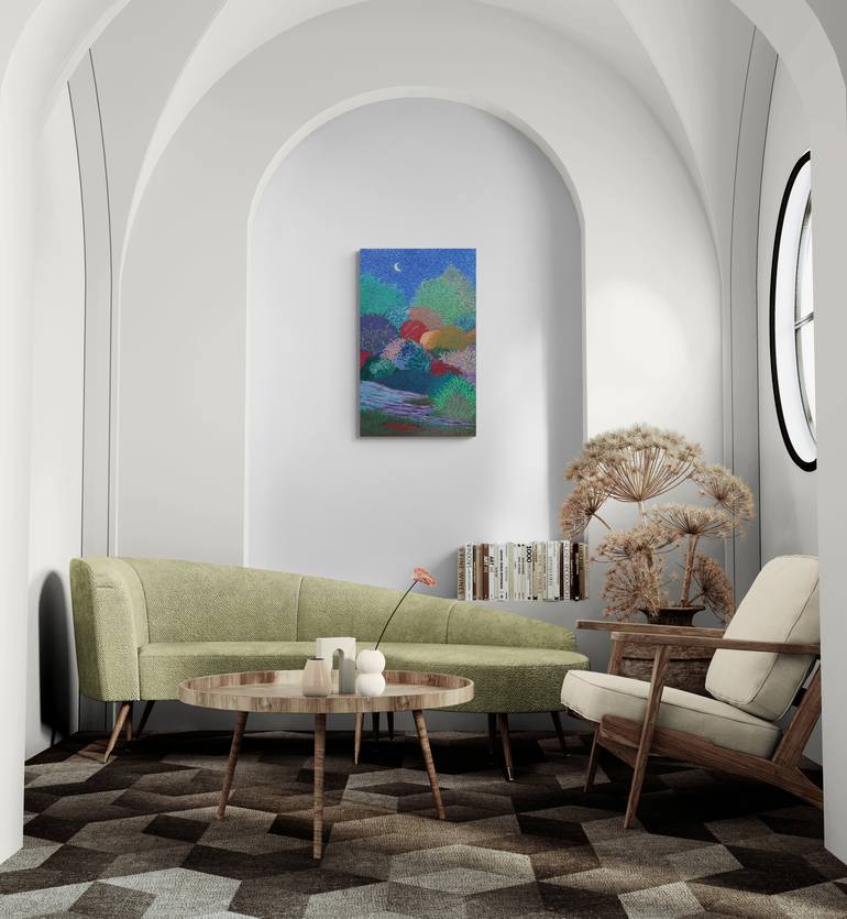 Original Abstract Expressionism Landscape Painting by Meled Taouk