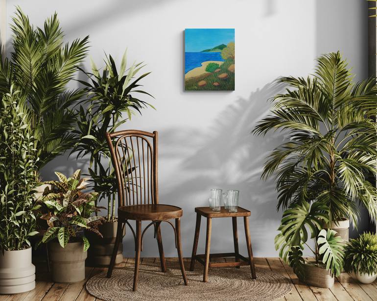 Original Abstract Beach Painting by Meled Taouk