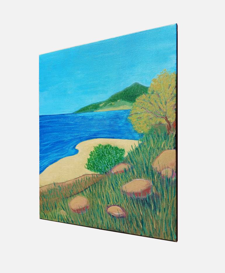 Original Abstract Beach Painting by Meled Taouk