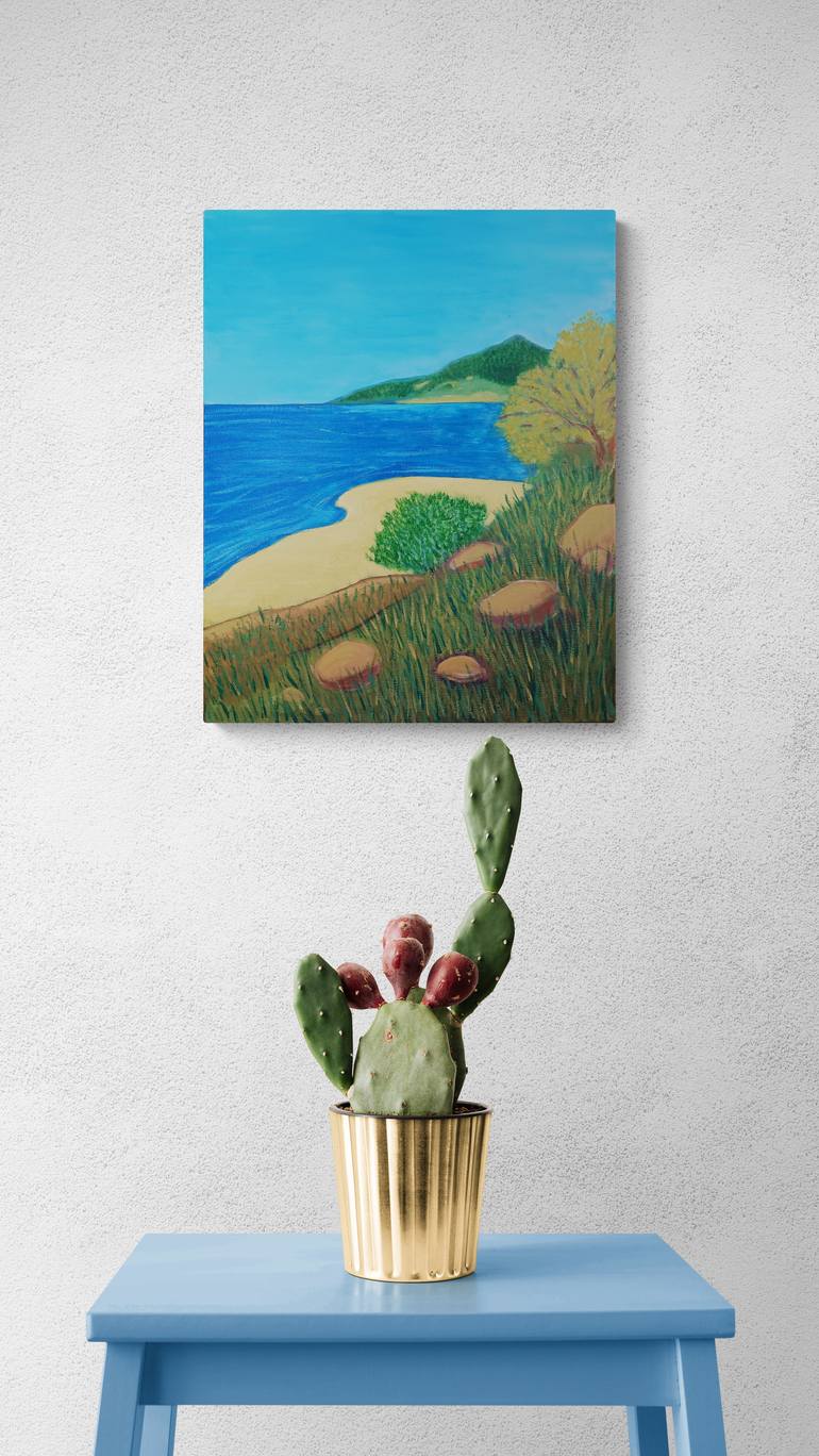 Original Abstract Beach Painting by Meled Taouk