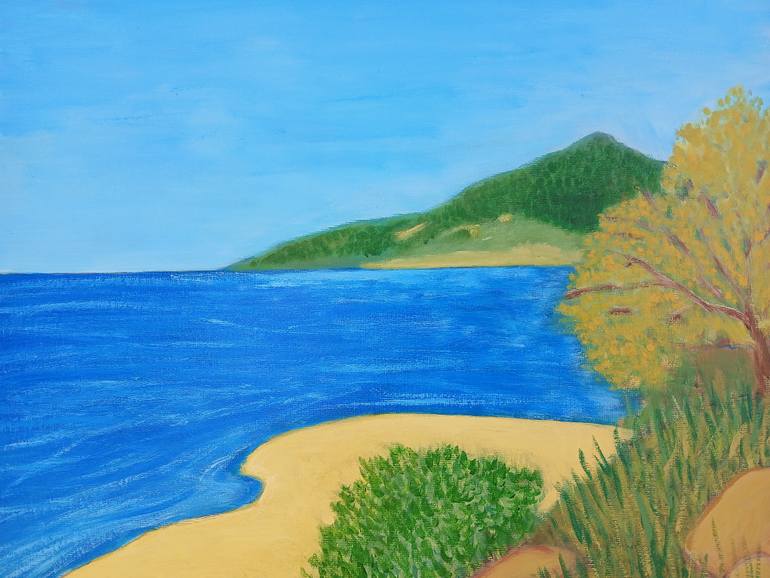 Original Abstract Beach Painting by Meled Taouk