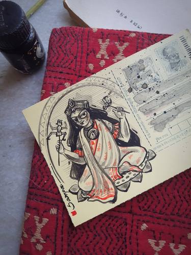 Print of Women Paintings by Sampa Das