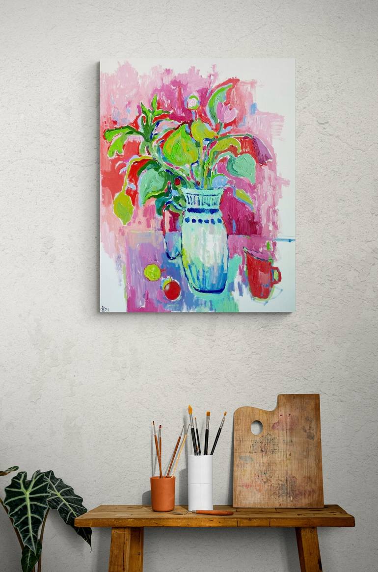 Original Expressionism Floral Painting by Ksenia Kozhakhanova