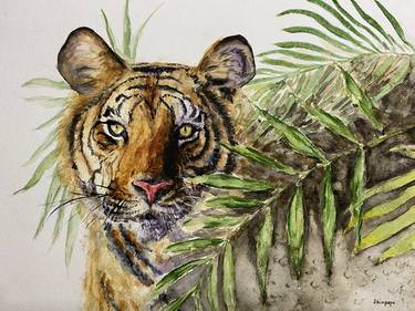 Tiger original watercolor thumb