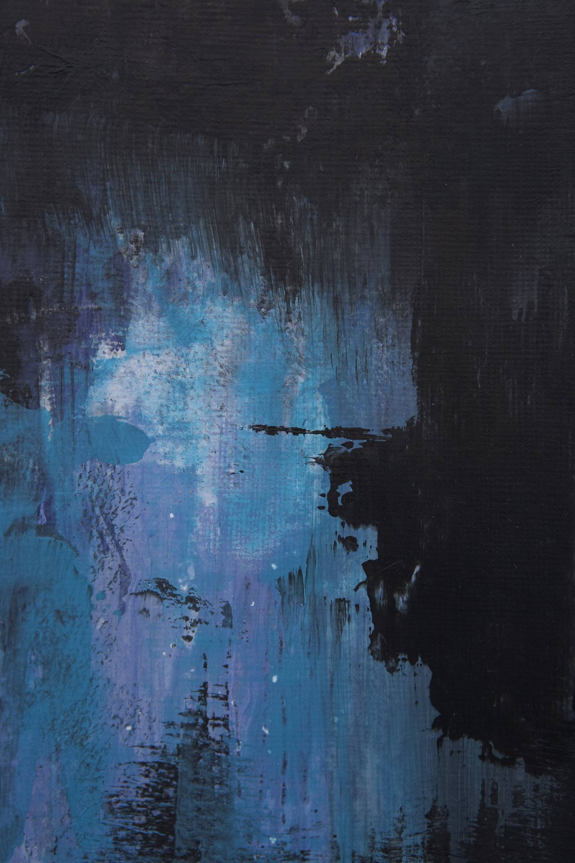 blue black abstract painting