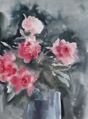 Original Abstract Floral Paintings by Anna Hnatiuk