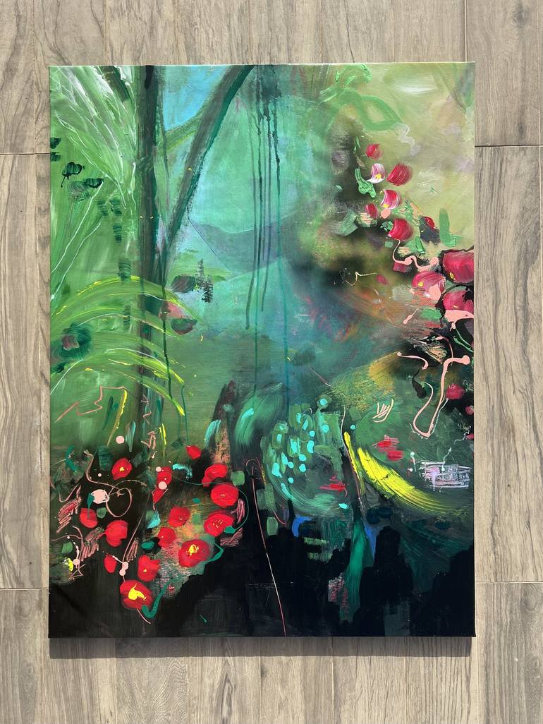 Original Abstract Expressionism Botanic Painting by Wendy Van Putten
