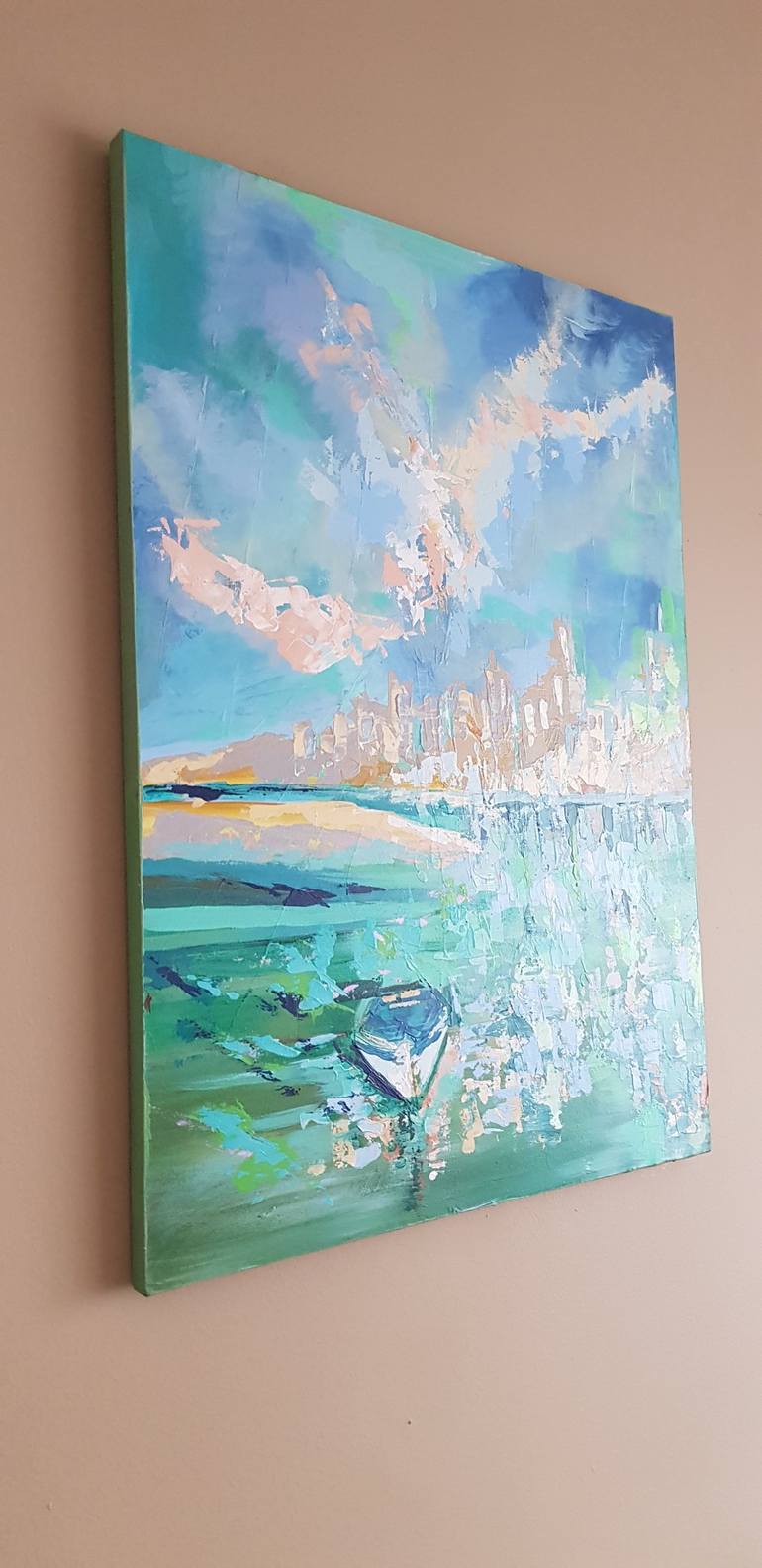 Original Abstract Boat Painting by TANYA EFE