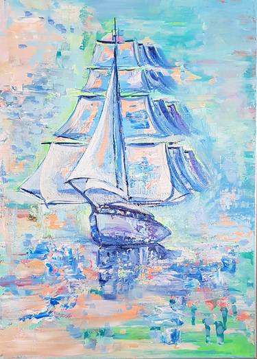 Print of Sailboat Paintings by TANYA EFE