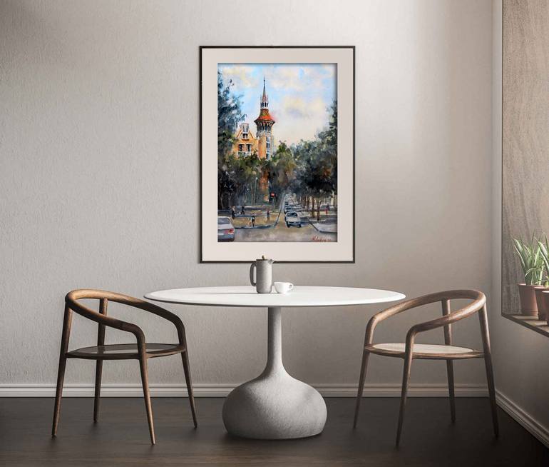 Original Fine Art Cities Painting by Alevtina Mulyukova