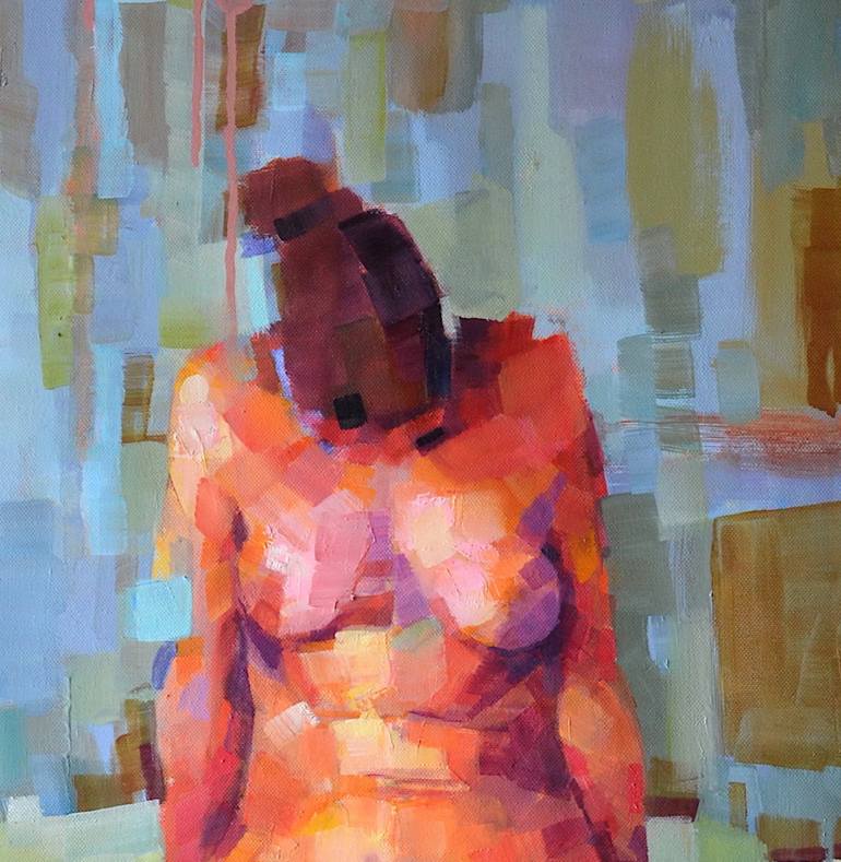 Original Expressionism Nude Painting by Melinda Matyas