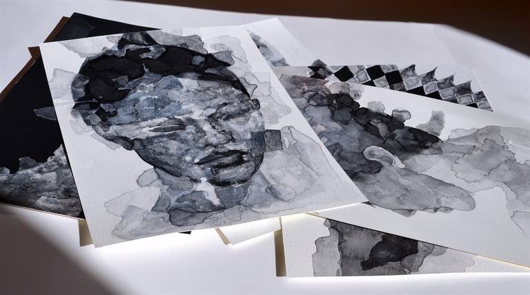 Original Expressionism People Painting by Melinda Matyas