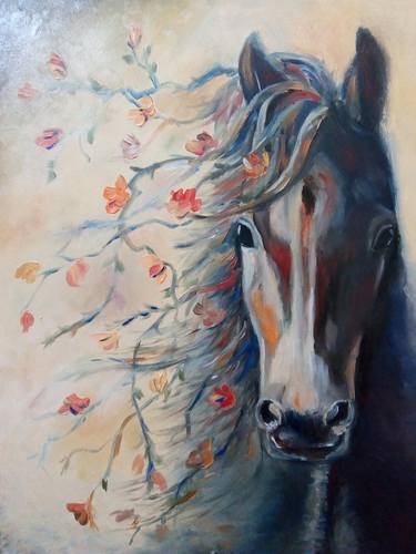 Print of Horse Paintings by Gineta Mihaescu Solca