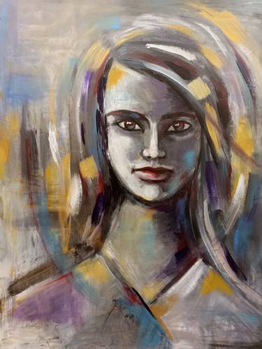 Print of Abstract Portrait Paintings by Gineta Mihaescu Solca