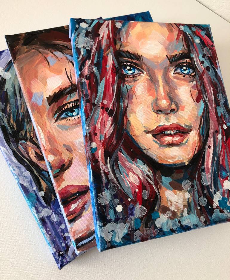 Original Portraiture Portrait Painting by Elena Right