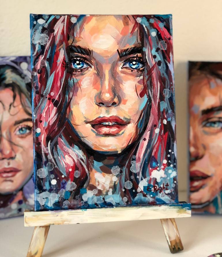 Original Portraiture Portrait Painting by Elena Right