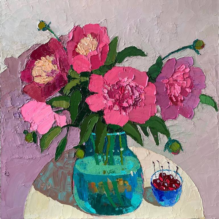 Peonies Painting by Gulnara Dairova | Saatchi Art