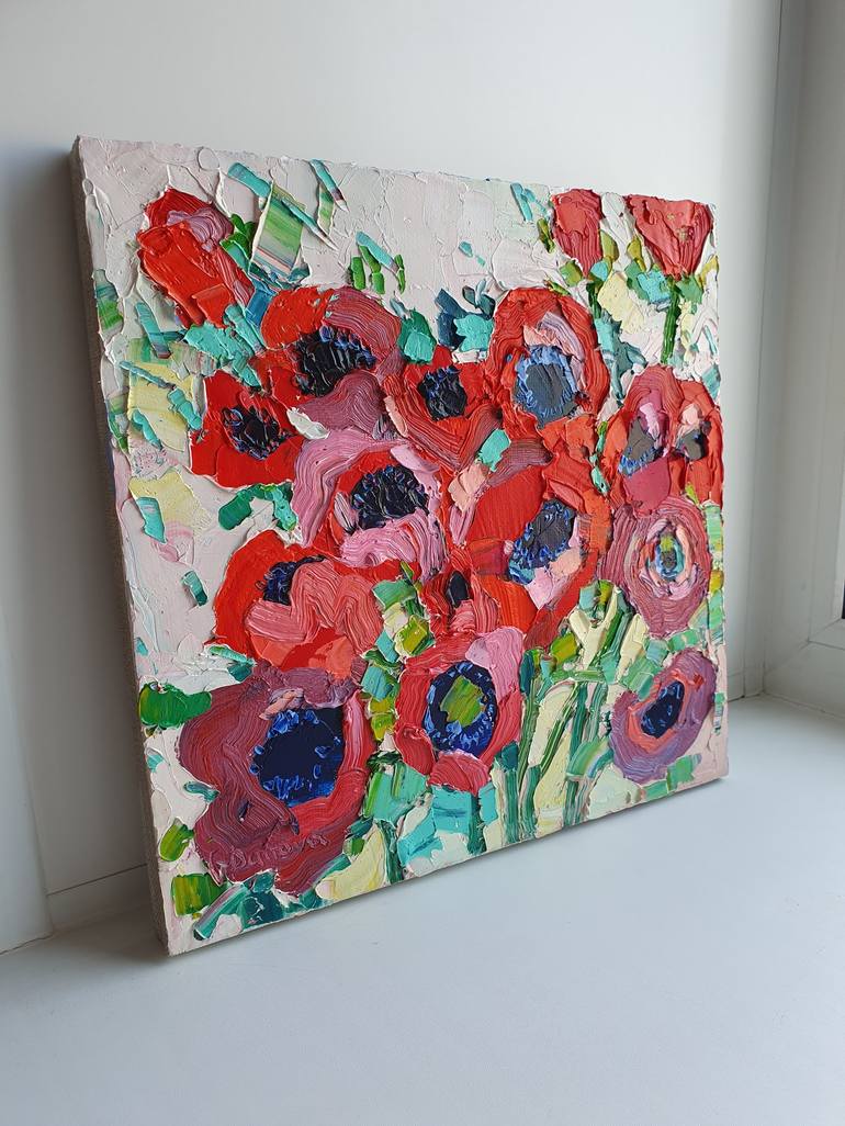 Original Abstract Floral Painting by Gulnara Dairova