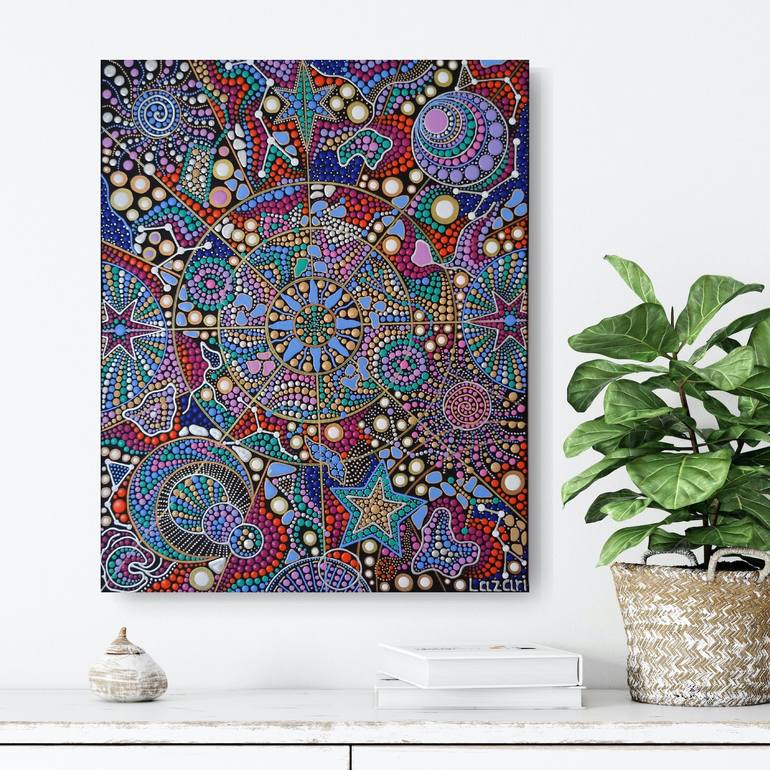 Original Abstract Expressionism Outer Space Painting by Oxana Lazari