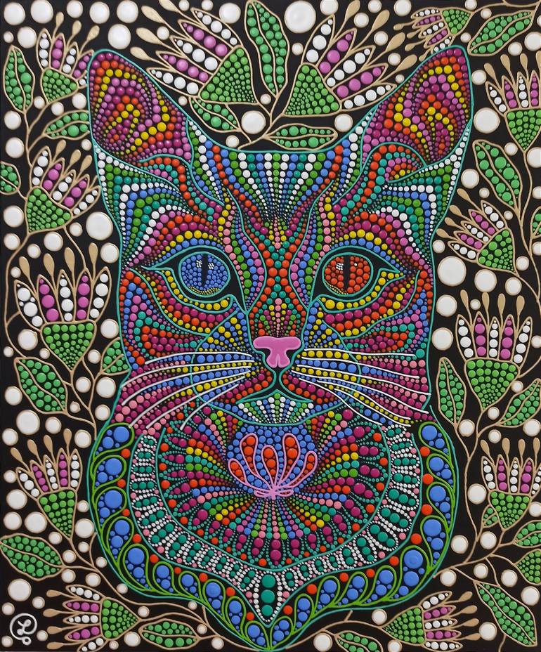 Cat Painting by Oxana Lazari | Saatchi Art