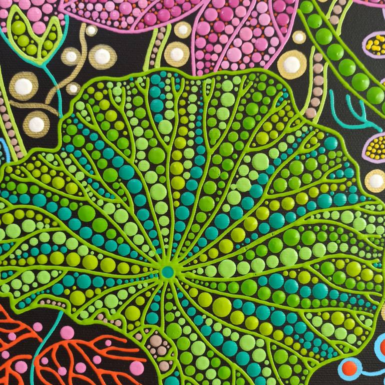 Original Art Nouveau Botanic Painting by Oxana Lazari