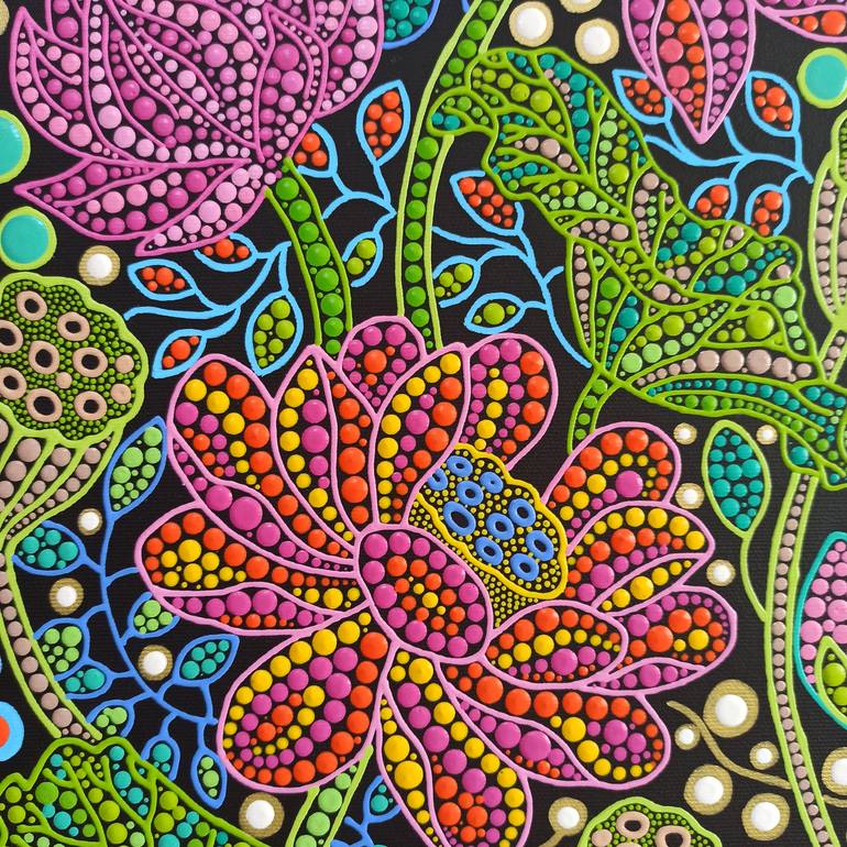 Original Art Nouveau Botanic Painting by Oxana Lazari