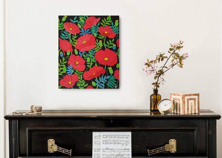 Original Abstract Expressionism Botanic Painting by Oxana Lazari