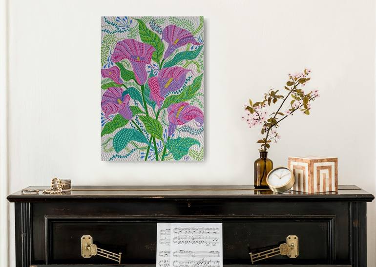 Original Abstract Expressionism Floral Painting by Oxana Lazari