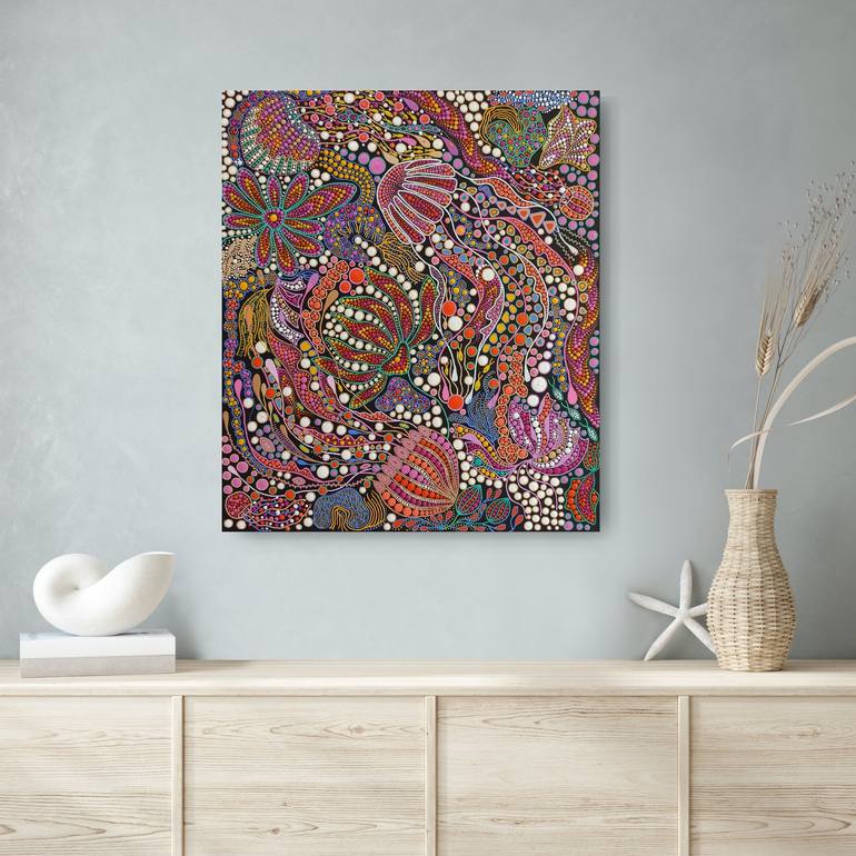 Original Abstract Floral Painting by Oxana Lazari