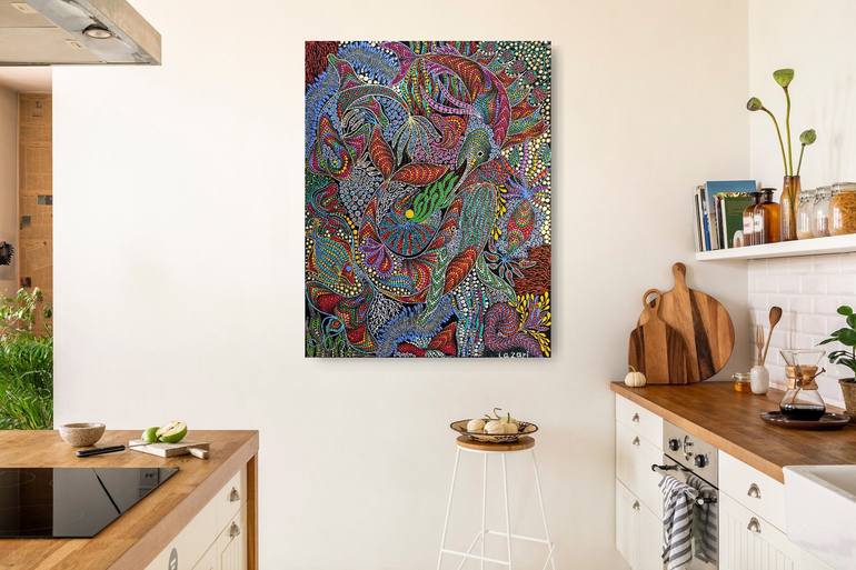 Original Abstract Expressionism Animal Painting by Oxana Lazari