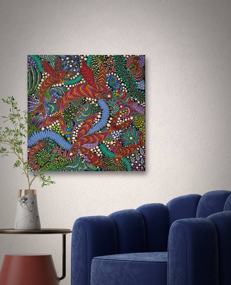 Original Abstract Animal Painting by Oxana Lazari