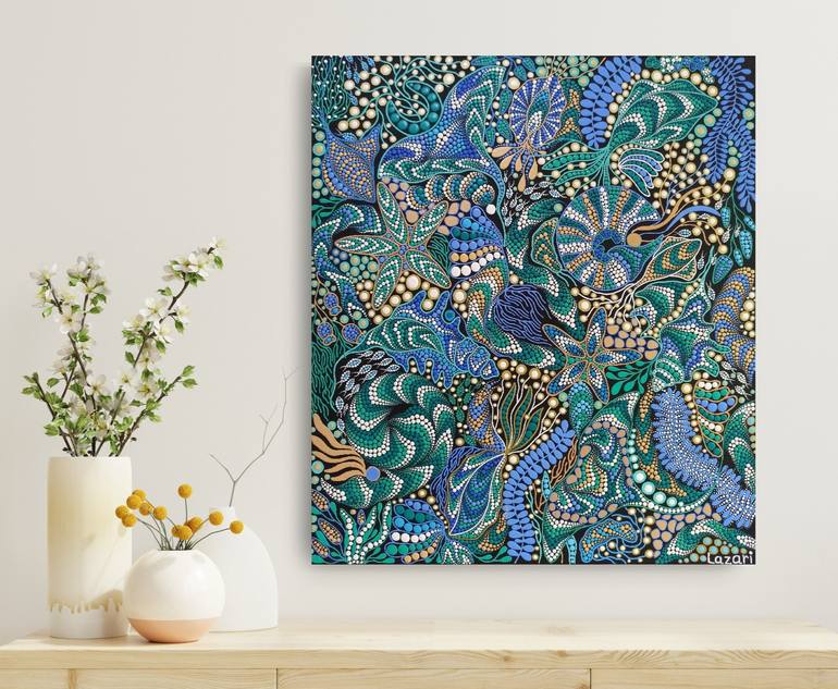 Original Abstract Seascape Painting by Oxana Lazari