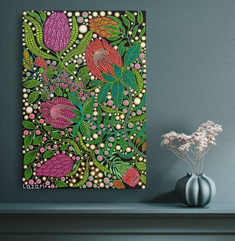 Original Contemporary Floral Painting by Oxana Lazari