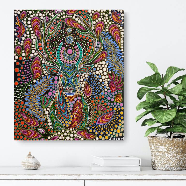 Original Abstract Expressionism Animal Painting by Oxana Lazari