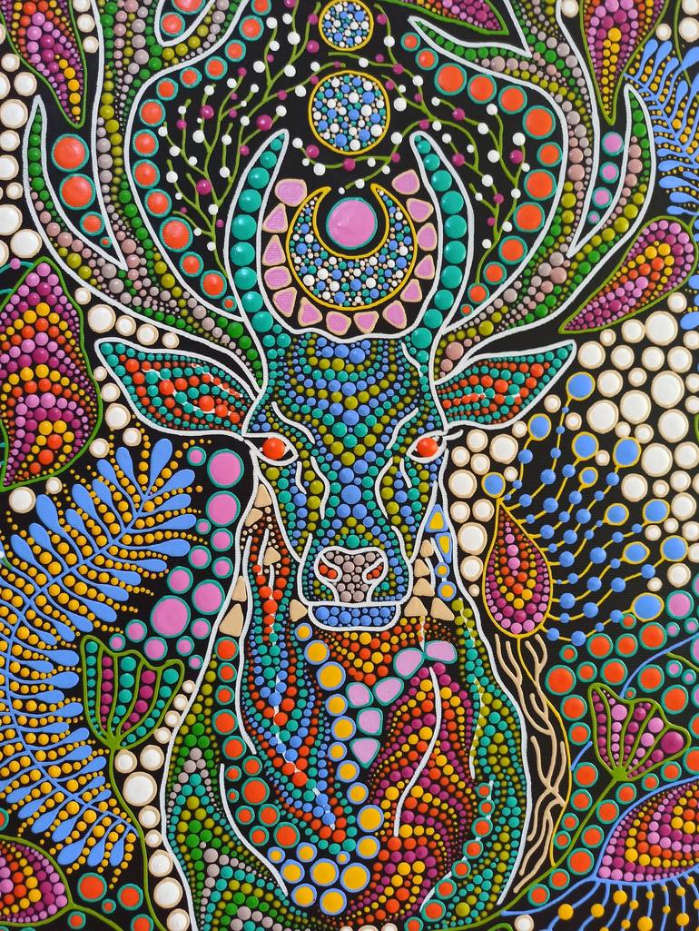 Original Abstract Expressionism Animal Painting by Oxana Lazari