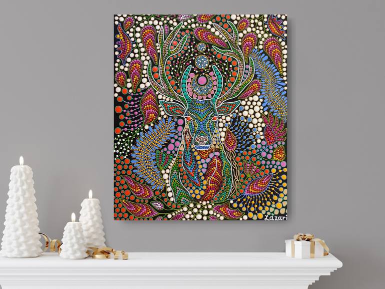 Original Abstract Expressionism Animal Painting by Oxana Lazari