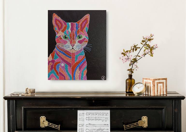 Original Abstract Expressionism Animal Painting by Oxana Lazari