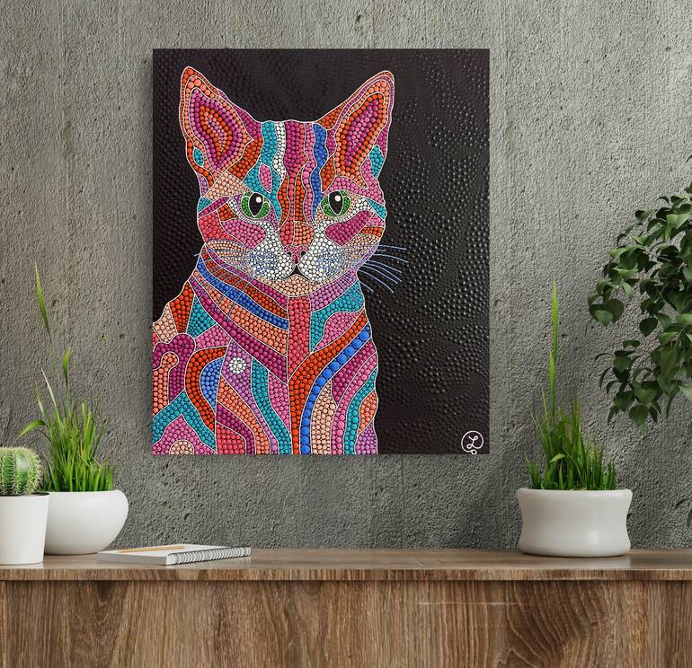 Original Abstract Expressionism Animal Painting by Oxana Lazari