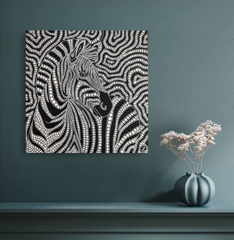 Original Abstract Animal Painting by Oxana Lazari